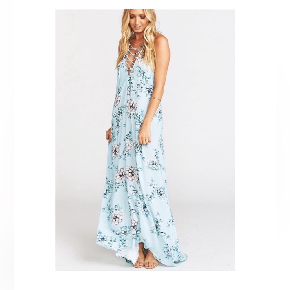 Show Me Your Mu Mu Lace Up Halter Long Maxi Sun Dress. size XS - Picture 1 of 9